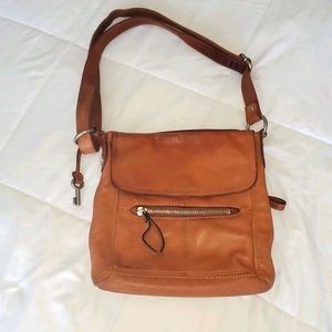 Vintage Fossil Leather Messenger Bag